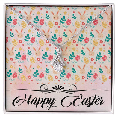 HAPPY EASTER, ALLURING BEAUTY NECKLACE WITH MESSAGE CARD, EASTER GIFT FOR DAUGHTER, GRANDKIDS, TODDLERS,SISTER