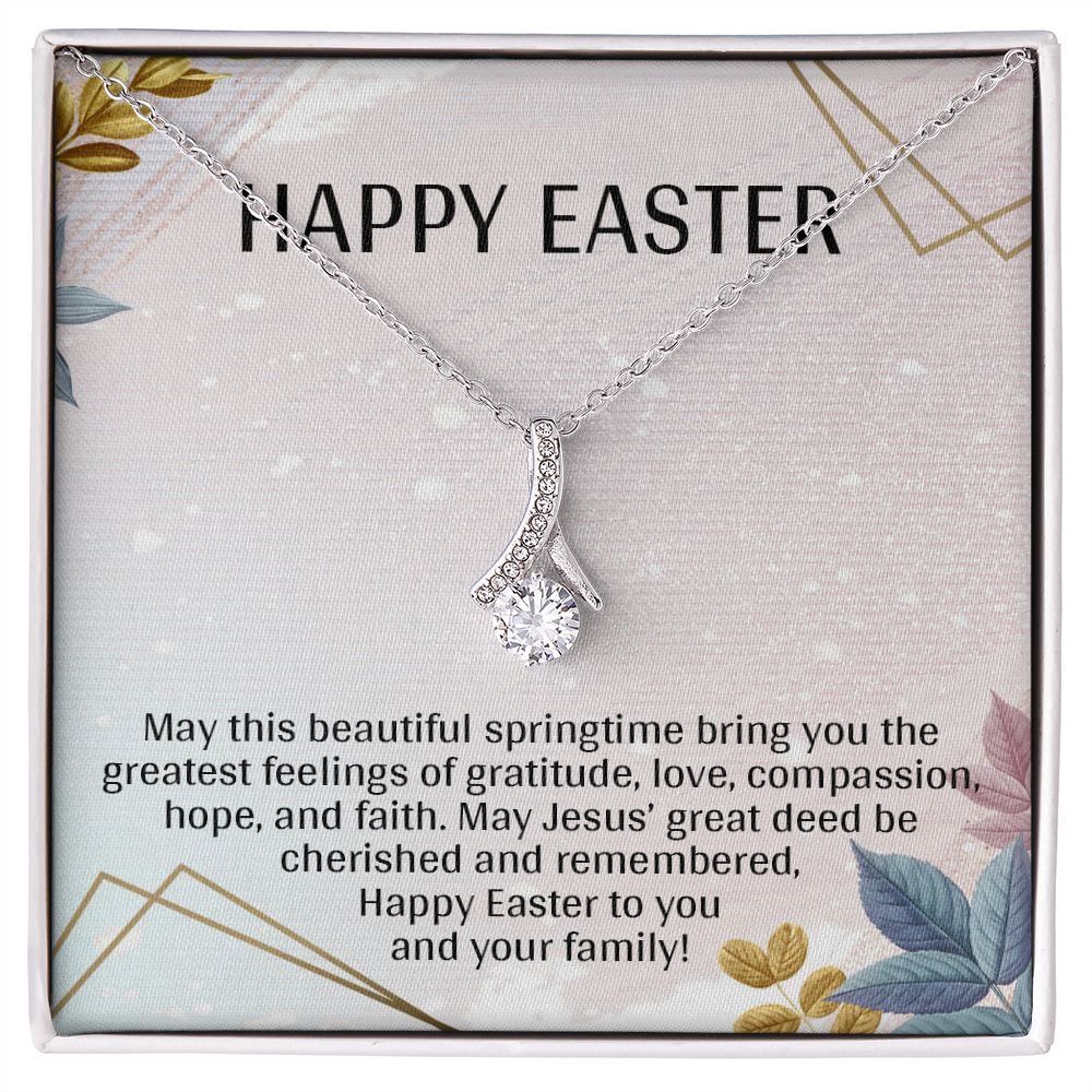 HAPPY EASTER, ALLURING BEAUTY NECKLACE WITH MESSAGE CARD, EASTER GIFT FOR FRIENDS AND FAMILY MEMBERS