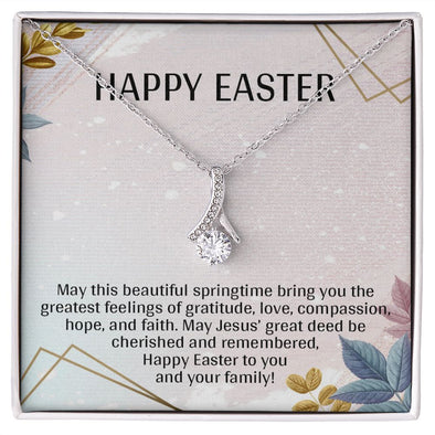 HAPPY EASTER, ALLURING BEAUTY NECKLACE WITH MESSAGE CARD, EASTER GIFT FOR FRIENDS AND FAMILY MEMBERS