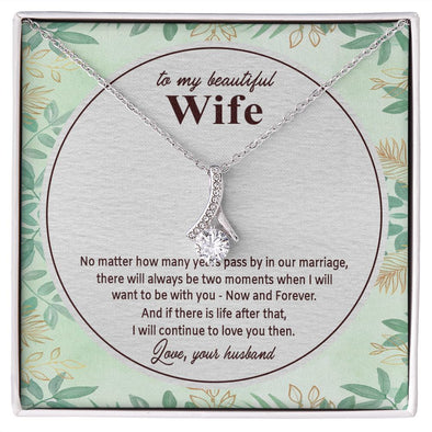 To My Beautiful Wife, Alluring Beauty Necklace, Necklace With Message Card, Gift For Her