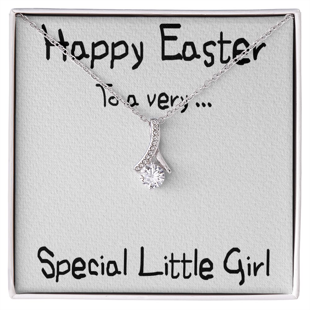HAPPY EASTER TO A VERY SPECIAL LITTLE GIRL, ALLURING BEAUTY NECKLACE WITH MESSAGE CARD, EASTER GIFT FOR DAUGHTER, GRANDKIDS, TODDLERS,SISTER
