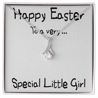 HAPPY EASTER TO A VERY SPECIAL LITTLE GIRL, ALLURING BEAUTY NECKLACE WITH MESSAGE CARD, EASTER GIFT FOR DAUGHTER, GRANDKIDS, TODDLERS,SISTER