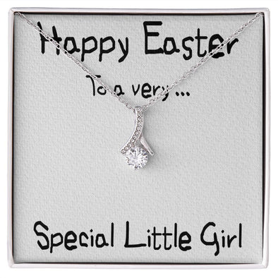 HAPPY EASTER TO A VERY SPECIAL LITTLE GIRL, ALLURING BEAUTY NECKLACE WITH MESSAGE CARD, EASTER GIFT FOR DAUGHTER, GRANDKIDS, TODDLERS,SISTER