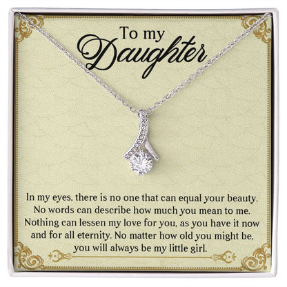 TO MY DAUGHTER, ALLURING BEAUTY NECKLACE WITH MESSAGE CARD, BIRTHDAY AND DAUGHTERS DAY GIFT FOR HER