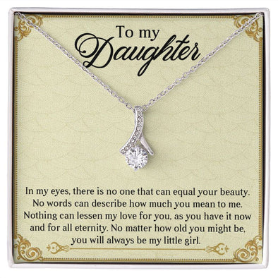 TO MY DAUGHTER, ALLURING BEAUTY NECKLACE WITH MESSAGE CARD, BIRTHDAY AND DAUGHTERS DAY GIFT FOR HER