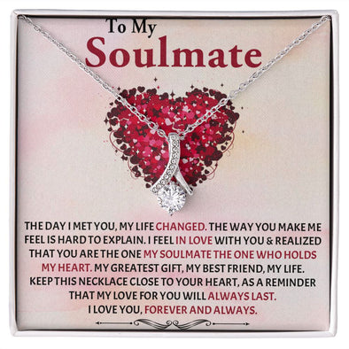 Alluring Beauty Necklace, To My Soulmate Necklace With Message Card, Birthday Gift For Her