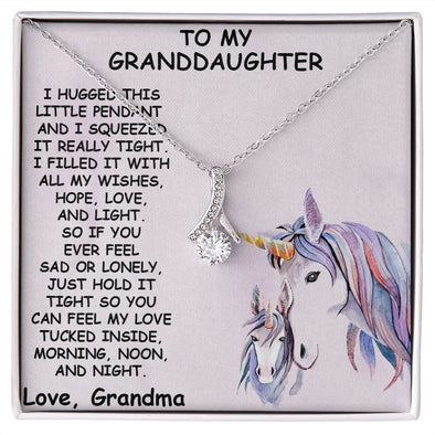TO MY GRANDDAUGHTER, LOVE KNOT NECKLACE WITH MESSAGE CARD FOR GRANDDAUGHTER, BIRTHDAY GIFT FOR HER, FROM GRANDMA