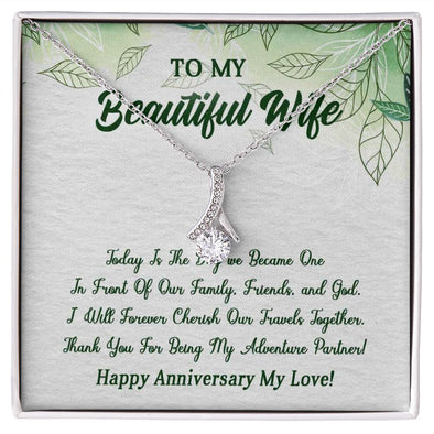 Alluring Beauty Necklace, To My Beautiful Wife, Necklace With Message Card, Gift For Her