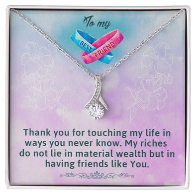 TO MY BEST FRIEND, ALLURING BEAUTY NECKLACE WITH MESSAGE CARD, FOR SISTERS, FRIENDS, BFF, BIRTHDAY, FRIENDSHIP DAY GIFT FOR HER