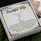 My Beautiful Wife, Alluring Beauty Necklace, Necklace With Message Card, Gift For Her