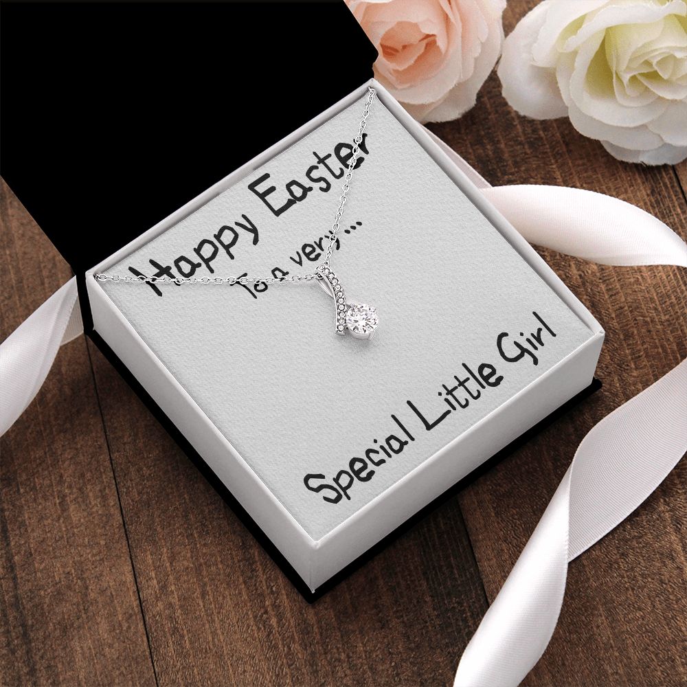 HAPPY EASTER TO A VERY SPECIAL LITTLE GIRL, ALLURING BEAUTY NECKLACE WITH MESSAGE CARD, EASTER GIFT FOR DAUGHTER, GRANDKIDS, TODDLERS,SISTER