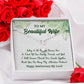 Alluring Beauty Necklace, To My Beautiful Wife, Necklace With Message Card, Gift For Her
