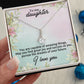 TO MY DAUGHTER, I LOVE YOU, LOVE KNOT NECKLACE WITH MESSAGE CARD, BIRTHDAY AND DAUGHTERS DAY GIFT FOR HER