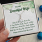 Alluring Beauty Necklace, To My Beautiful Wife, Necklace With Message Card, Gift For Her