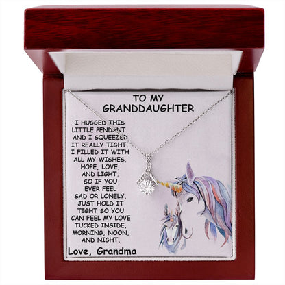 TO MY GRANDDAUGHTER, LOVE KNOT NECKLACE WITH MESSAGE CARD FOR GRANDDAUGHTER, BIRTHDAY GIFT FOR HER, FROM GRANDMA
