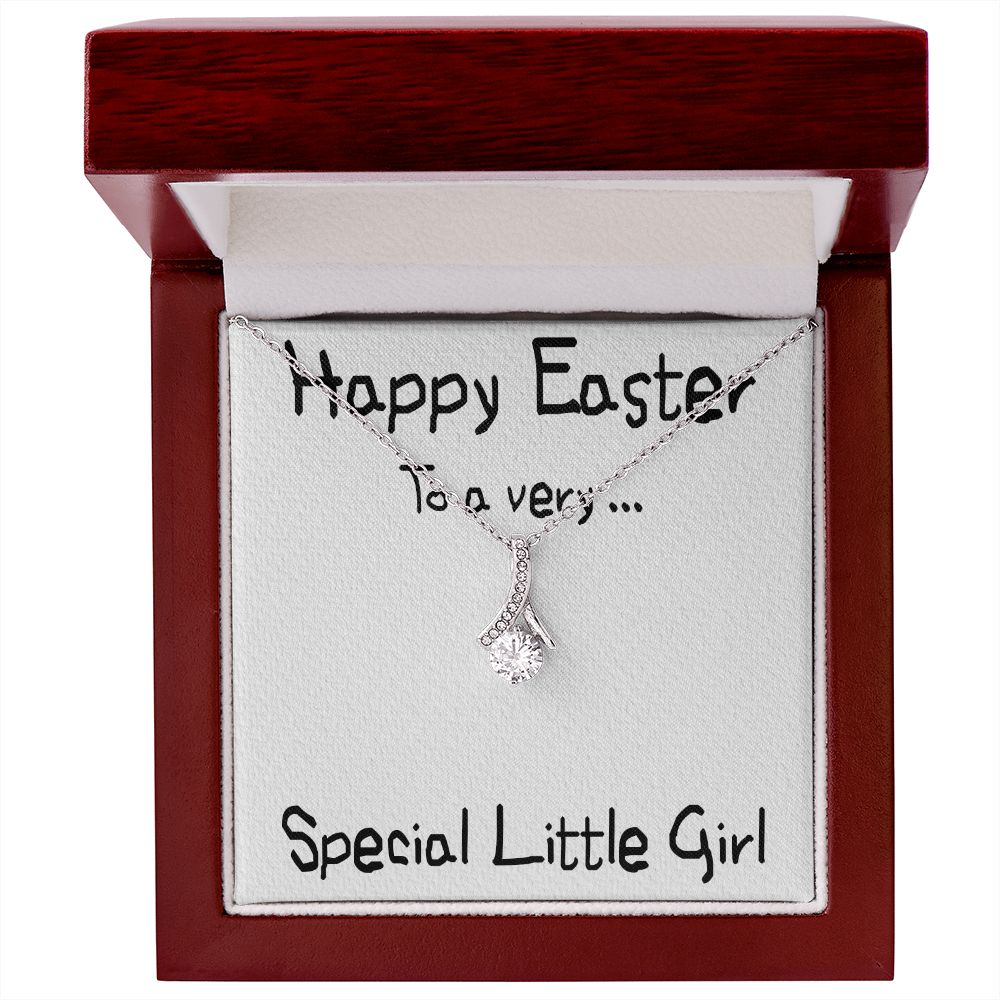 HAPPY EASTER TO A VERY SPECIAL LITTLE GIRL, ALLURING BEAUTY NECKLACE WITH MESSAGE CARD, EASTER GIFT FOR DAUGHTER, GRANDKIDS, TODDLERS,SISTER