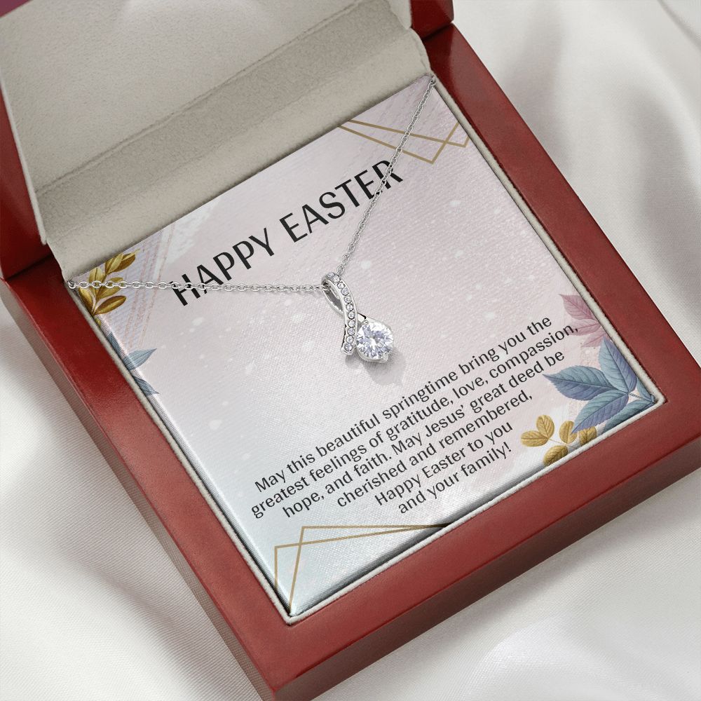 HAPPY EASTER, ALLURING BEAUTY NECKLACE WITH MESSAGE CARD, EASTER GIFT FOR FRIENDS AND FAMILY MEMBERS