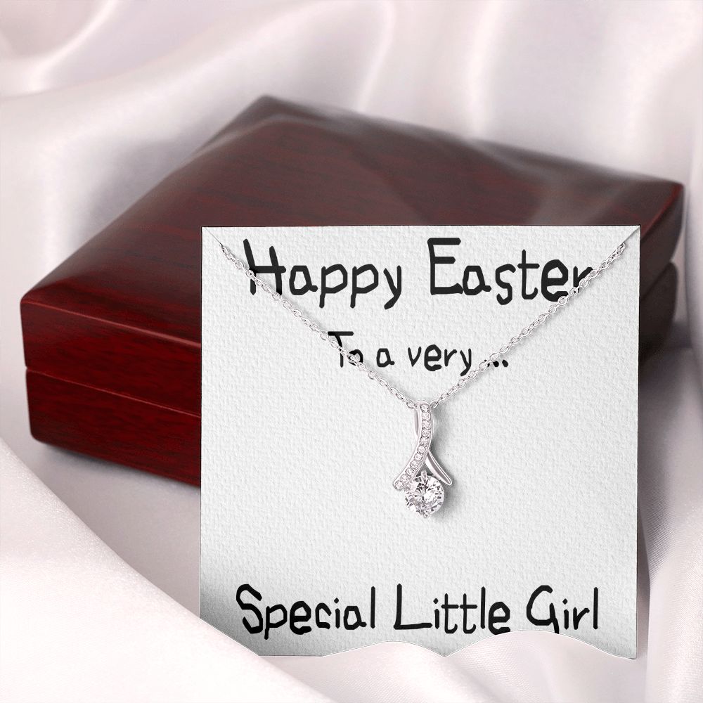 HAPPY EASTER TO A VERY SPECIAL LITTLE GIRL, ALLURING BEAUTY NECKLACE WITH MESSAGE CARD, EASTER GIFT FOR DAUGHTER, GRANDKIDS, TODDLERS,SISTER