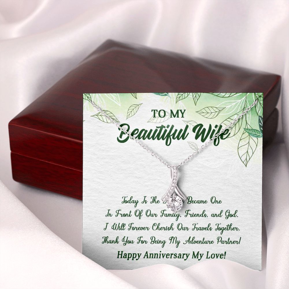 Alluring Beauty Necklace, To My Beautiful Wife, Necklace With Message Card, Gift For Her