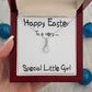 HAPPY EASTER TO A VERY SPECIAL LITTLE GIRL, ALLURING BEAUTY NECKLACE WITH MESSAGE CARD, EASTER GIFT FOR DAUGHTER, GRANDKIDS, TODDLERS,SISTER