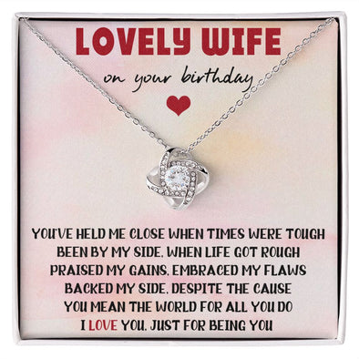 Lovely Wife On Your Birthday, Necklace For Wife With Message Card, Gift For Her