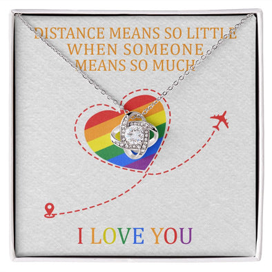 I LOVE YOU, LOVE KNOT NECKLACE FOR SOULMATE, FOR YOUR LGBTQ PARTNER, WITH MESSAGE CARD, PRIDE NECKLACE,