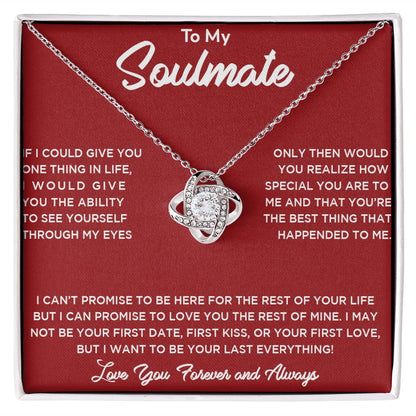 To My Soulmate Love You Forever and Always Love Knot Necklace