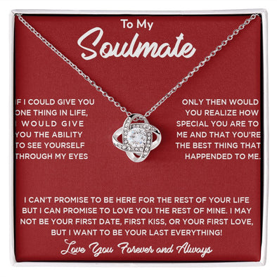 To My Soulmate Love You Forever and Always Love Knot Necklace