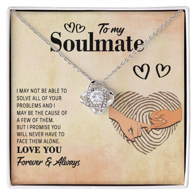 LOVE KNOT NECKLACE, FOR SOULMATE, FOREVER AND ALWAYS, BIRTHDAY GIFT FOR HER, NECKLACE WITH MESSAGE CARD