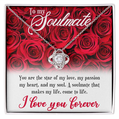 I LOVE YOU FOREVER, LOVE KNOT NECKLACE, FOR SOULMATE, BIRTHDAY, GIFT FOR HER, NECKLACE WITH MESSAGE CARD