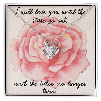 I LOVE YOU, LOVE KNOT NECKLACE, FOR SOULMATE, BIRTHDAY, GIFT FOR HER, NECKLACE WITH MESSAGE CARD
