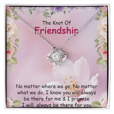THE KNOT OF FRIENDSHIP, LOVE KNOT NECKLACE WITH MESSAGE CARD, FOR SISTERS, FRIENDS, BFF, BIRTHDAY, FRIENDSHIP DAY GIFT FOR HER