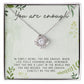 Love Knot Necklace WITH MESSAGE CARD, Gift To Self Motivate your loved ones, Let them know their value, Gift for all occasion, christmas, friendship day, etc