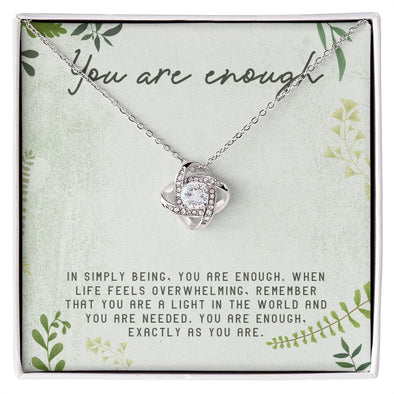 Love Knot Necklace WITH MESSAGE CARD, Gift To Self Motivate your loved ones, Let them know their value, Gift for all occasion, christmas, friendship day, etc