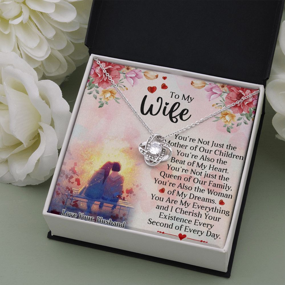 Love Knot Necklace, To My Wife, Necklace With Message Card, Birthday Gift For Her