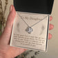 TO MY DAUGHTER, LOVE KNOT NECKLACE WITH MESSAGE CARD, BIRTHDAY AND DAUGHTERS DAY GIFT FOR HER