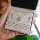 TO MY DAUGHTER, LOVE KNOT NECKLACE WITH MESSAGE CARD, BIRTHDAY AND DAUGHTERS DAY GIFT FOR HER