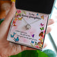 TO MY BONUS DAUGHTER, LOVE KNOT NECKLACE WITH MESSAGE CARD, BIRTHDAY AND DAUGHTERS DAY GIFT FOR HER