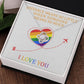 I LOVE YOU, LOVE KNOT NECKLACE FOR SOULMATE, FOR YOUR LGBTQ PARTNER, WITH MESSAGE CARD, PRIDE NECKLACE,