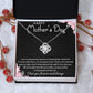 I LOVE YOU FOREVER AND ALWAYS, HAPPY MOTHER'S DAY, LOVE KNOT NECKLACE FOR MOM, NECKLACE WITH MESSAGE CARD, MOTHER'S DAY GIFT FOR HER