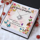 TO MY BONUS DAUGHTER, LOVE KNOT NECKLACE WITH MESSAGE CARD, BIRTHDAY AND DAUGHTERS DAY GIFT FOR HER