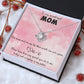 TO MY WONDERFUL MOM LOVE KNOT NECKLACE FOR MOM, NECKLACE WITH MESSAGE CARD, BIRTHDAY, MOTHER'S DAY GIFT FOR HER