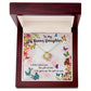 TO MY BONUS DAUGHTER, LOVE KNOT NECKLACE WITH MESSAGE CARD, BIRTHDAY AND DAUGHTERS DAY GIFT FOR HER