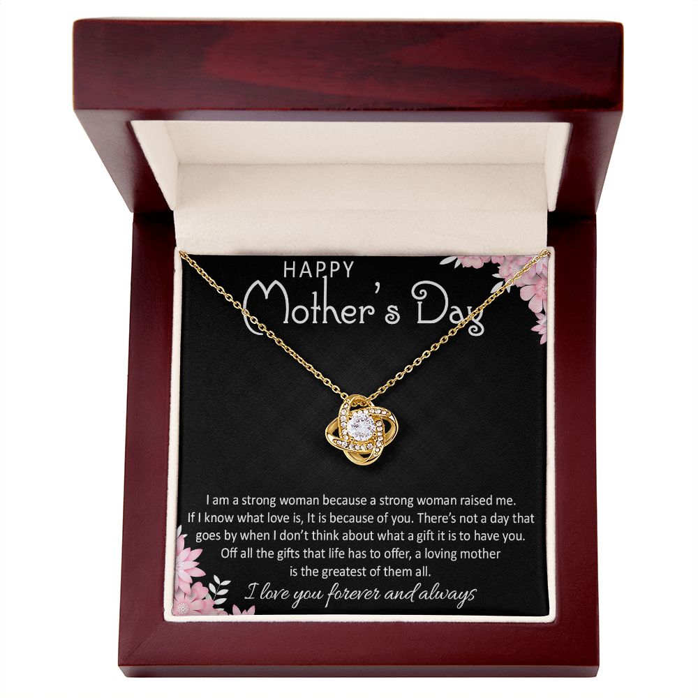 I LOVE YOU FOREVER AND ALWAYS, HAPPY MOTHER'S DAY, LOVE KNOT NECKLACE FOR MOM, NECKLACE WITH MESSAGE CARD, MOTHER'S DAY GIFT FOR HER