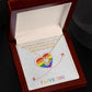 I LOVE YOU, LOVE KNOT NECKLACE FOR SOULMATE, FOR YOUR LGBTQ PARTNER, WITH MESSAGE CARD, PRIDE NECKLACE,