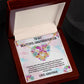 TO MY BEAUTIFUL GRANDDAUGHTER, LOVE KNOT NECKLACE WITH MESSAGE CARD FOR GRANDDAUGHTER, BIRTHDAY GIFT FOR HER, FROM GRANDMA