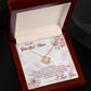 TO MY BEAUTIFUL MOM, LOVE KNOT NECKLACE FOR MOM, NECKLACE WITH MESSAGE CARD, BIRTHDAY, MOTHER'S DAY GIFT FOR HER