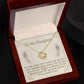 TO MY DAUGHTER, LOVE KNOT NECKLACE WITH MESSAGE CARD, BIRTHDAY AND DAUGHTERS DAY GIFT FOR HER
