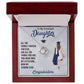 TO MY GRADUATE DAUGHTER, LOVE KNOT NECKLACE FOR DAUGHTER ON HER GRADUATION, FROM MOM/DAD, GRADUATION GIFT FOR HER