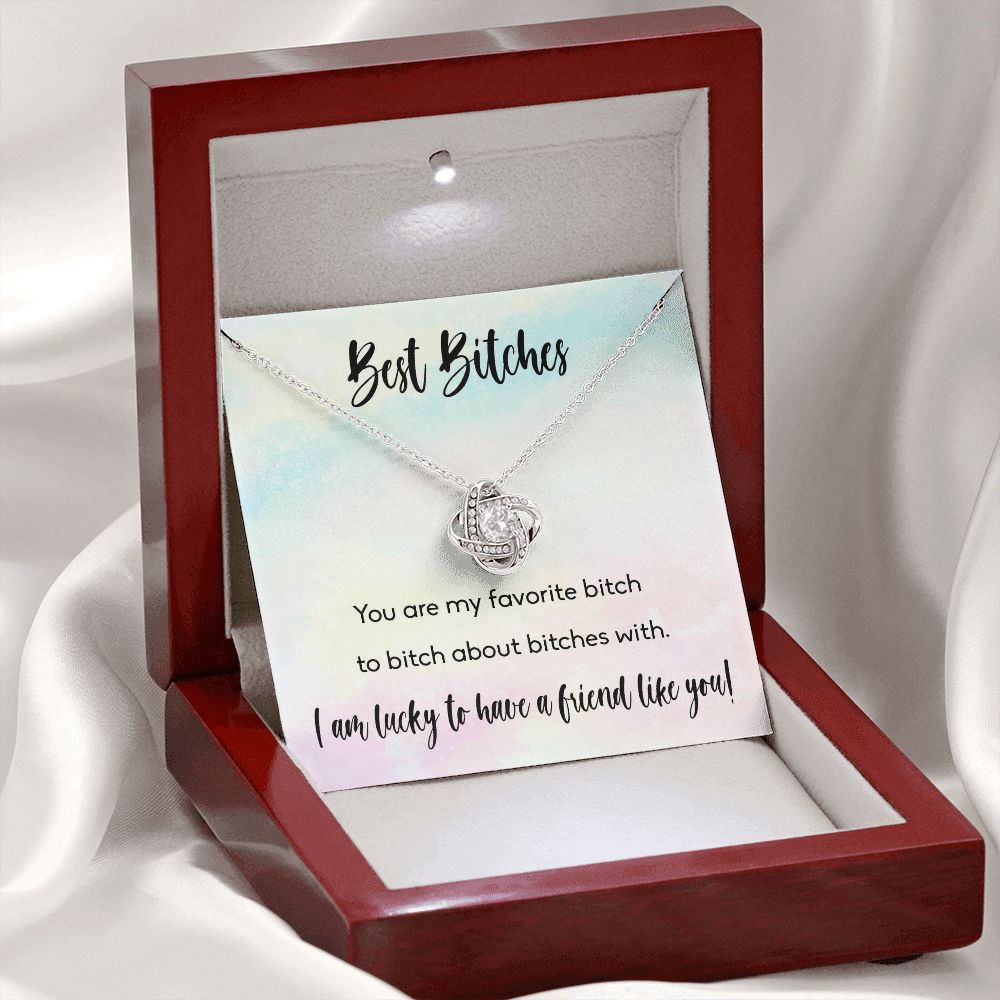 BEST BITCHES, LOVE KNOT NECKLACE FOR FRIENDS, FOREVER BEST FRIEND, BFF, BIRTHDAY/ FRIENDSHIP DAY GIFT FOR HER